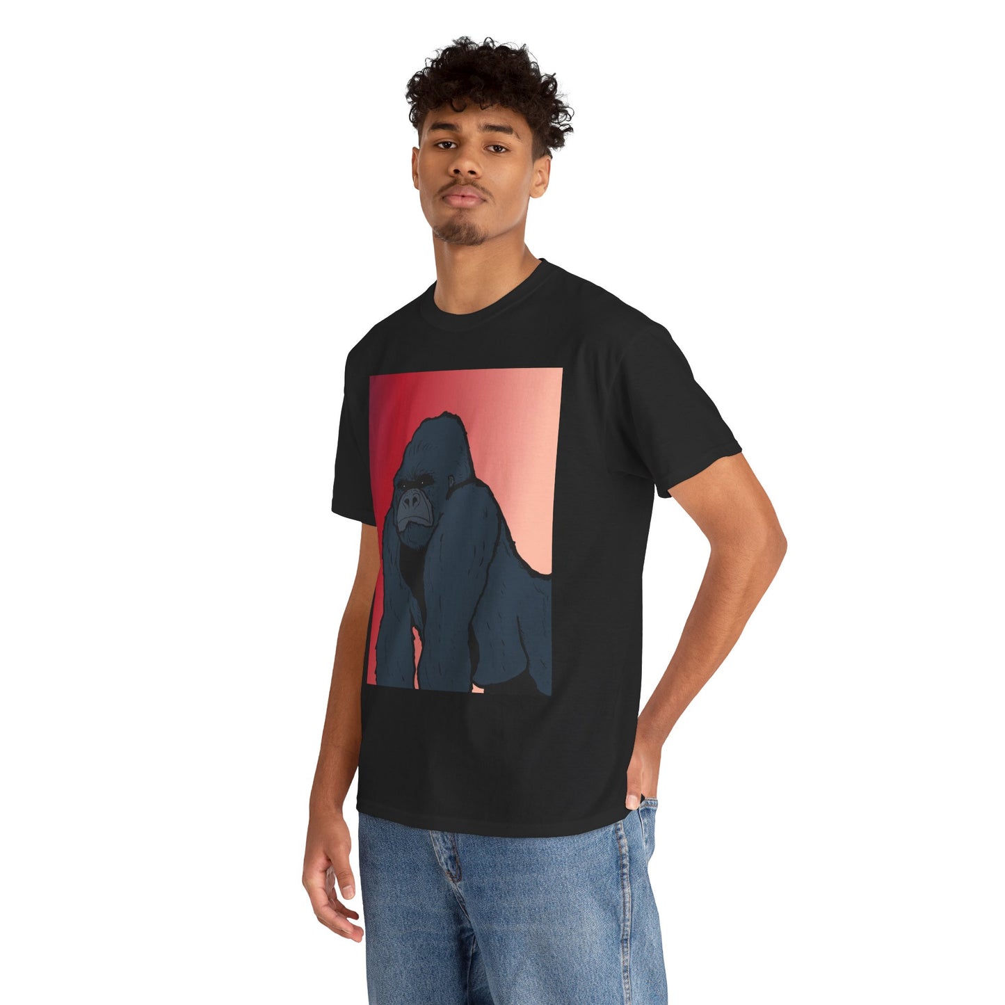 Gorilla Graphic Tee — Vintage Sunset Primate Illustration Shirt