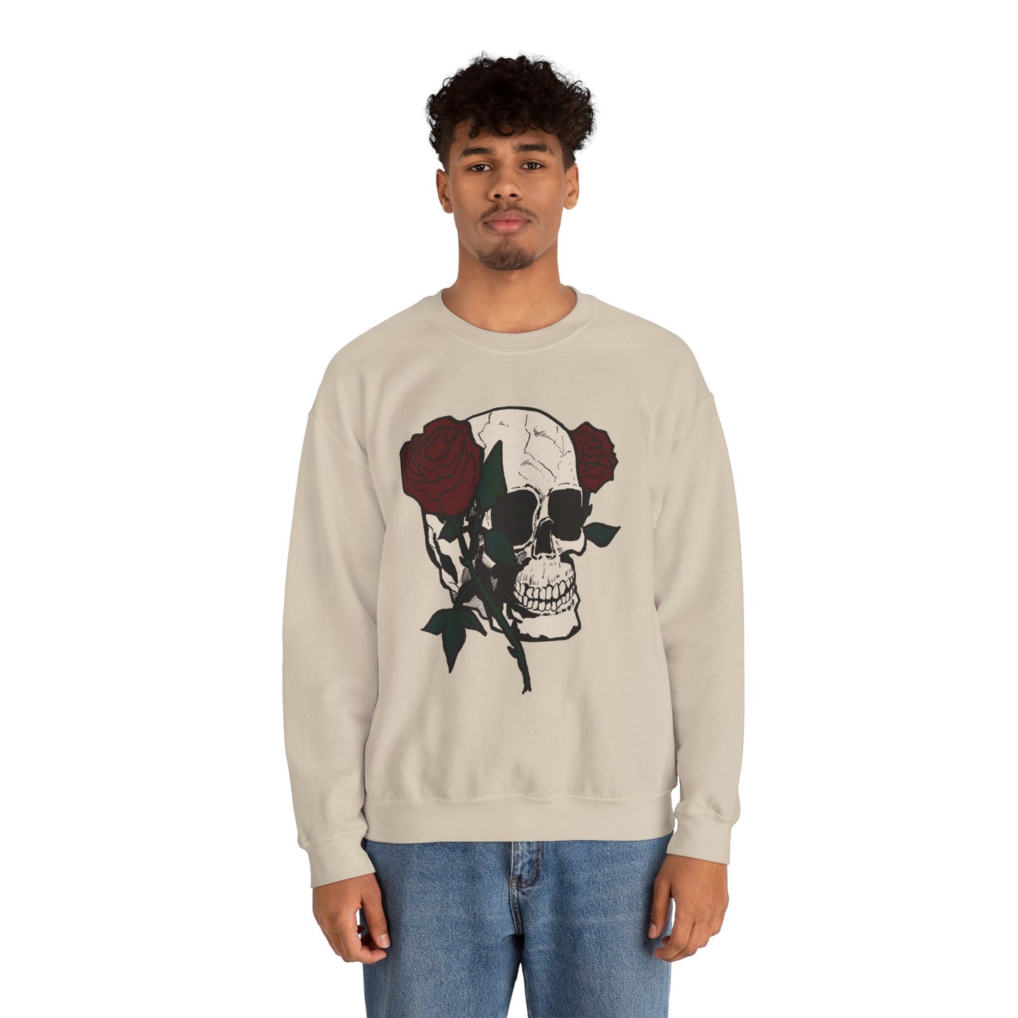 Skull & Rose Crewneck Sweatshirt - Unisex Heavy Blend™
