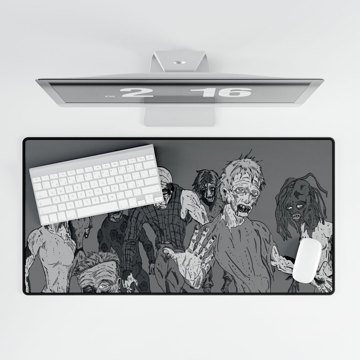 Zombie Horde Desk Mat — Large Gaming/Office Desk Pad and Card Playing Mat with Creepy Graphic