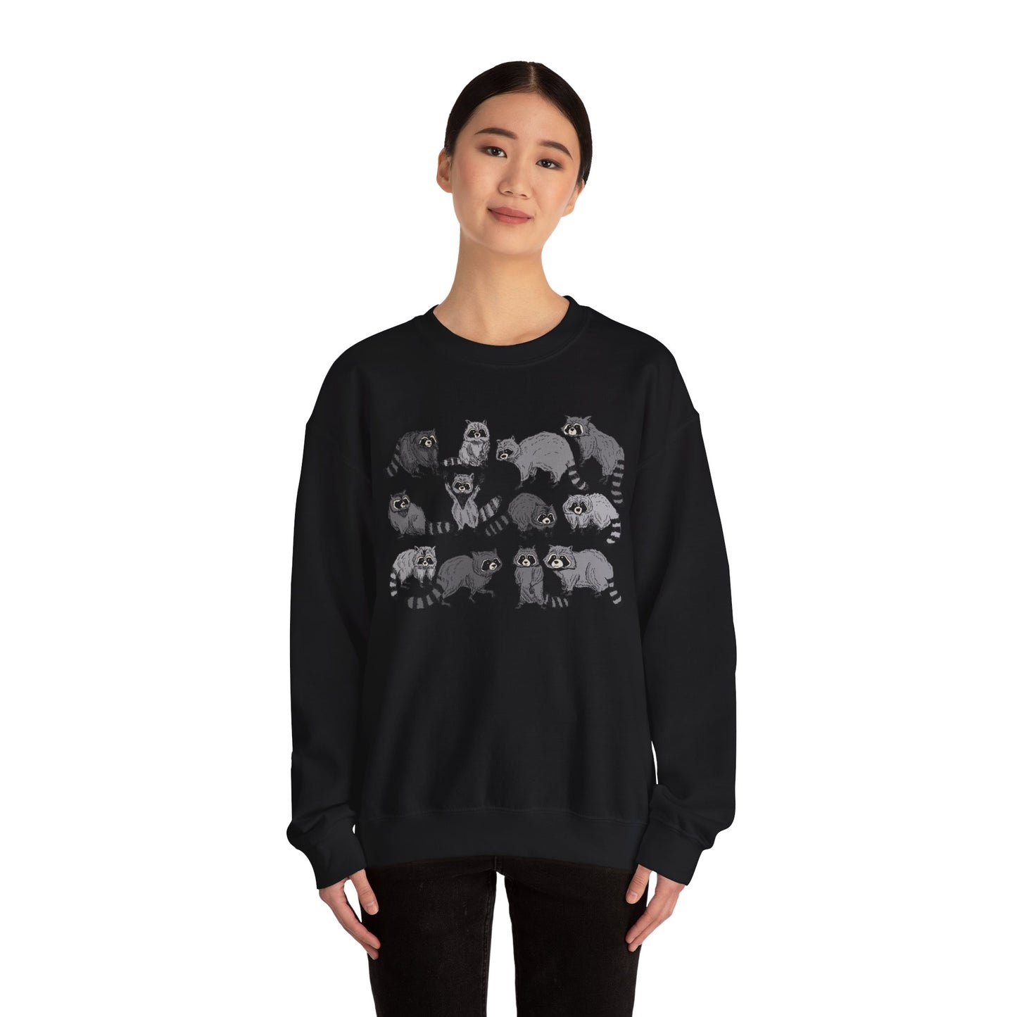 Playful Raccoon Crewneck Sweatshirt - Unisex Heavy Blend