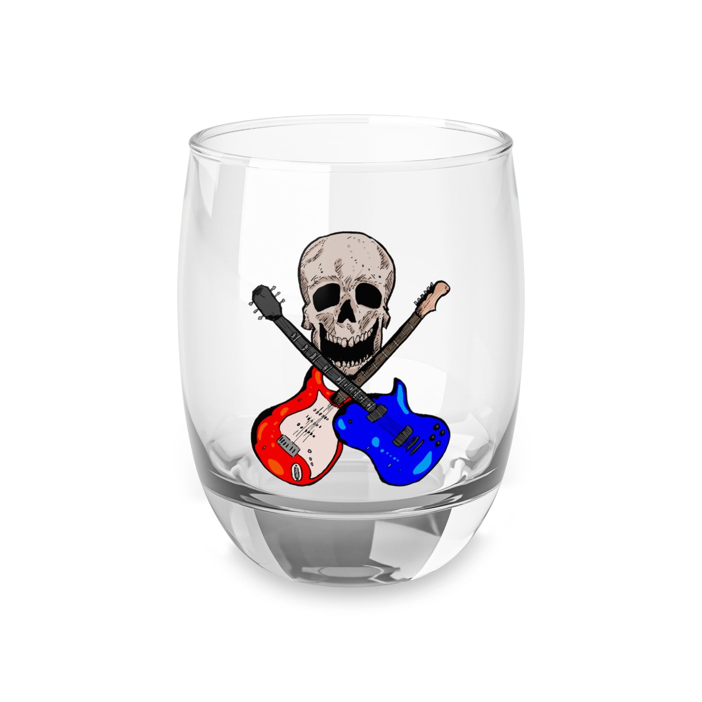 Skull Guitar Whiskey Glass - Unique Barware, Rock & Roll Gift, Music Lover Decor, Party Essential, Custom Drinkware