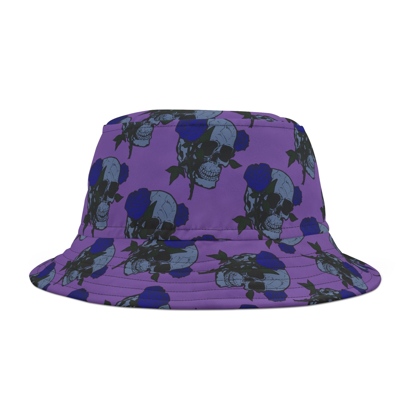 Purple Floral Skull Bucket Hat - Fun Summer Accessory, Stylish Gift for Festivals, Beach Days, Travel, Casual Wear, Photography