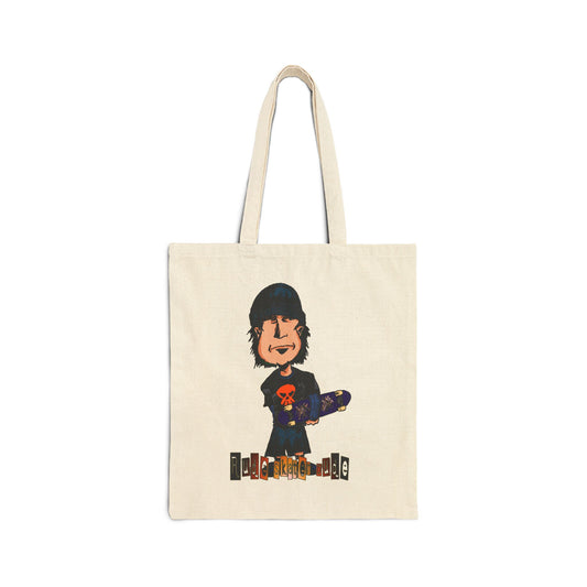 Rude Skater Dude - Skater Kid Cartoon Canvas Tote Bag