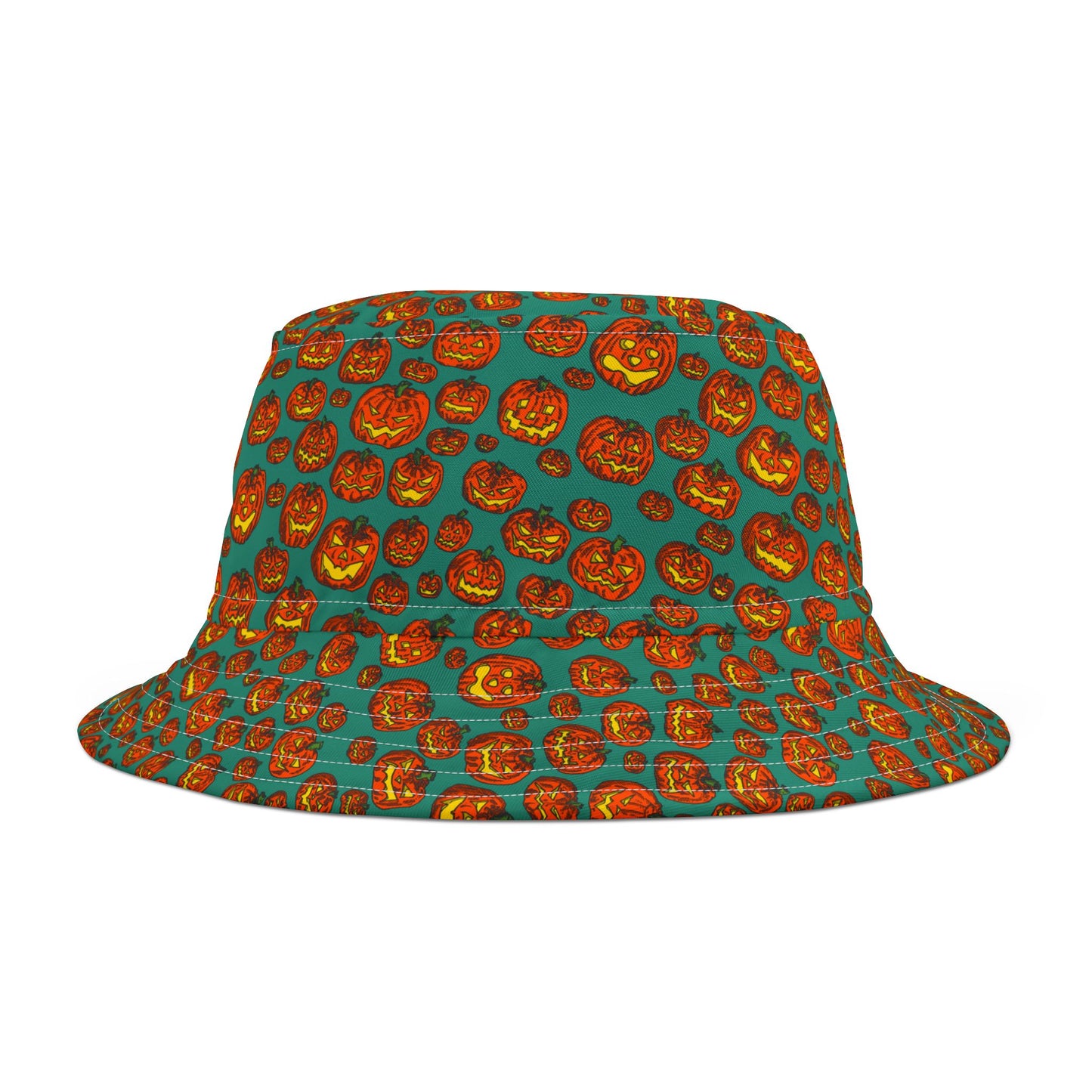 Halloween Pumpkin Bucket Hat, Cute Fall Hat, AOP Bucket Hat, Festival Gear, Trick or Treat Accessory