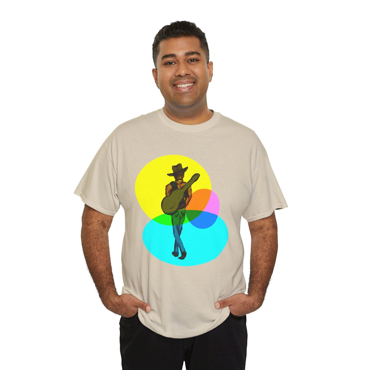Cowboy Guitar Tee — Colorful Music T‑Shirt