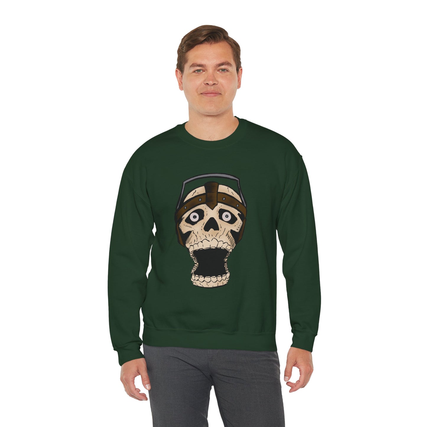 Screaming Skull Graphic Crewneck Sweatshirt - Unisex Heavy Blend