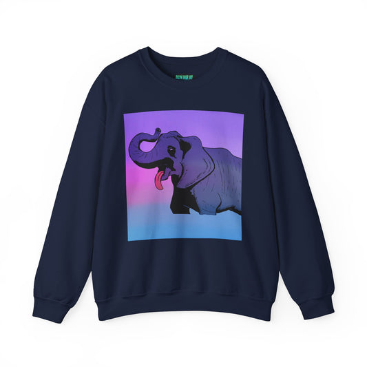 Elephant Art Unisex Crewneck Sweatshirt – Vibrant and Cozy Statement Piece