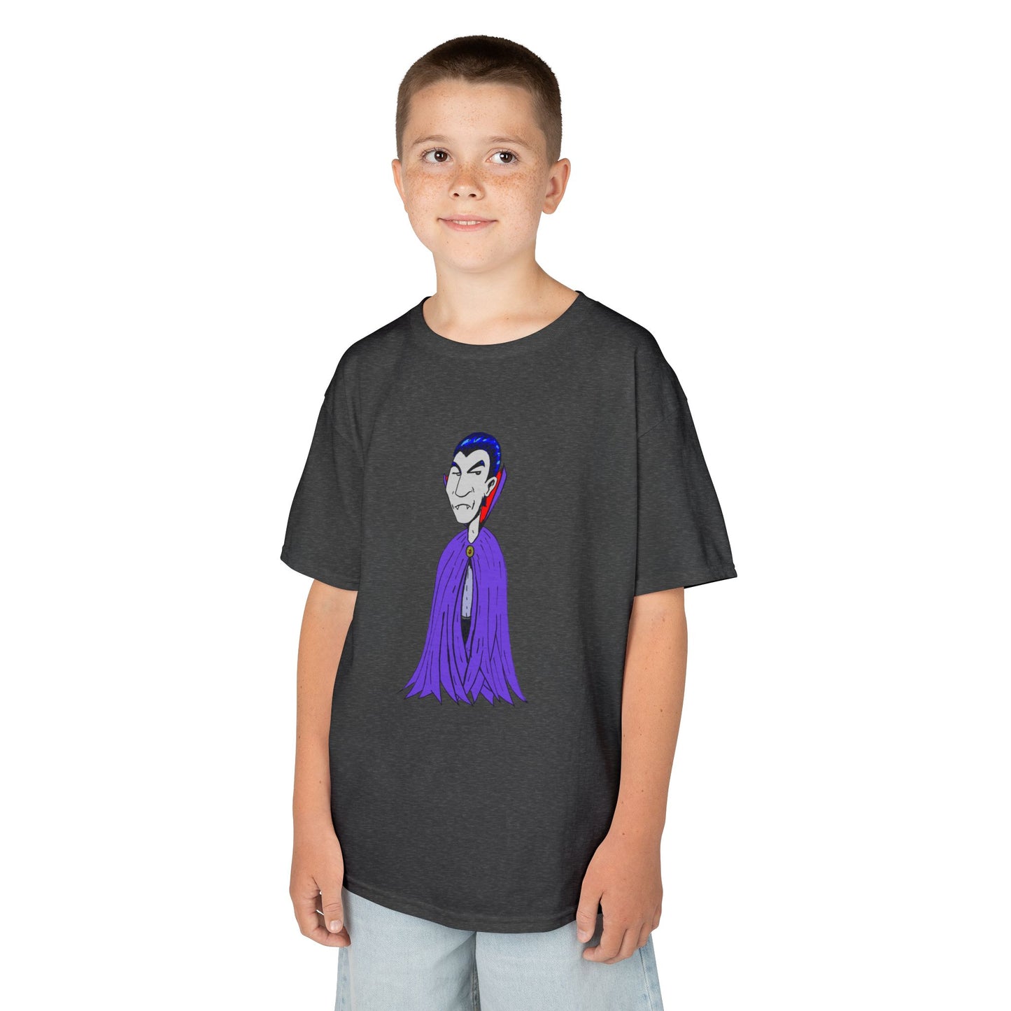 Kids Vampire T-Shirt — Cute Purple Dracula Tee for Halloween