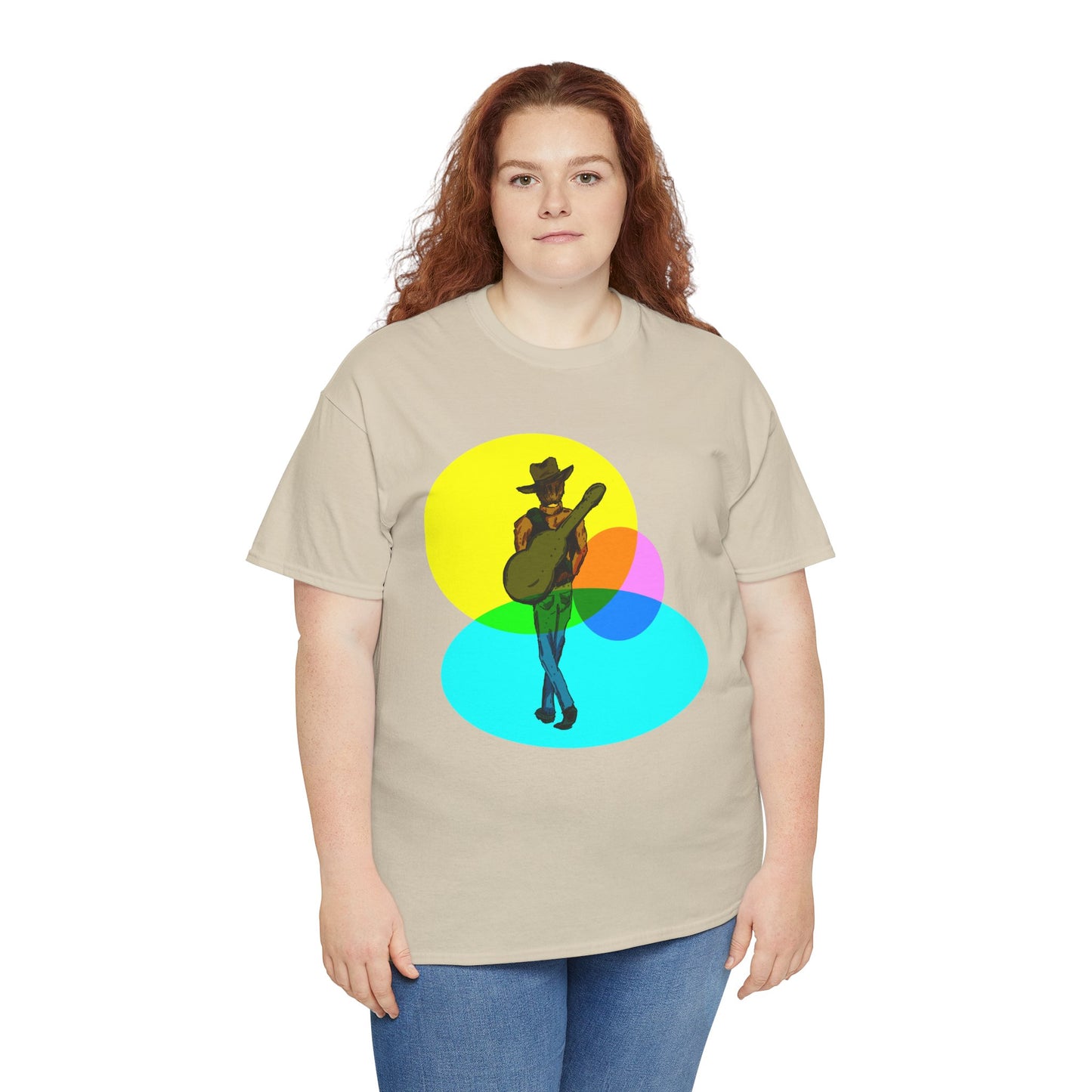 Cowboy Guitar Tee — Colorful Music T‑Shirt