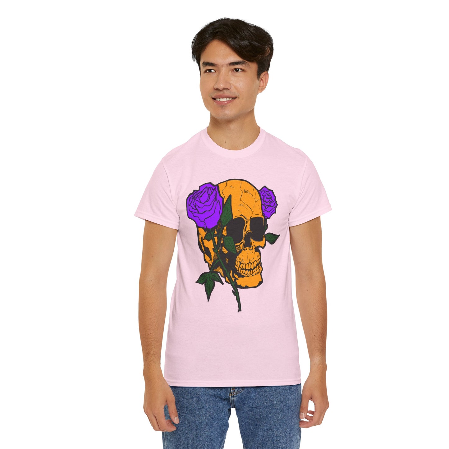 Skull and Roses Unisex Tee, Gothic Aesthetic Shirt, Vintage Graphic T-Shirt, Streetwear Essentials, Edgy Casual Wear