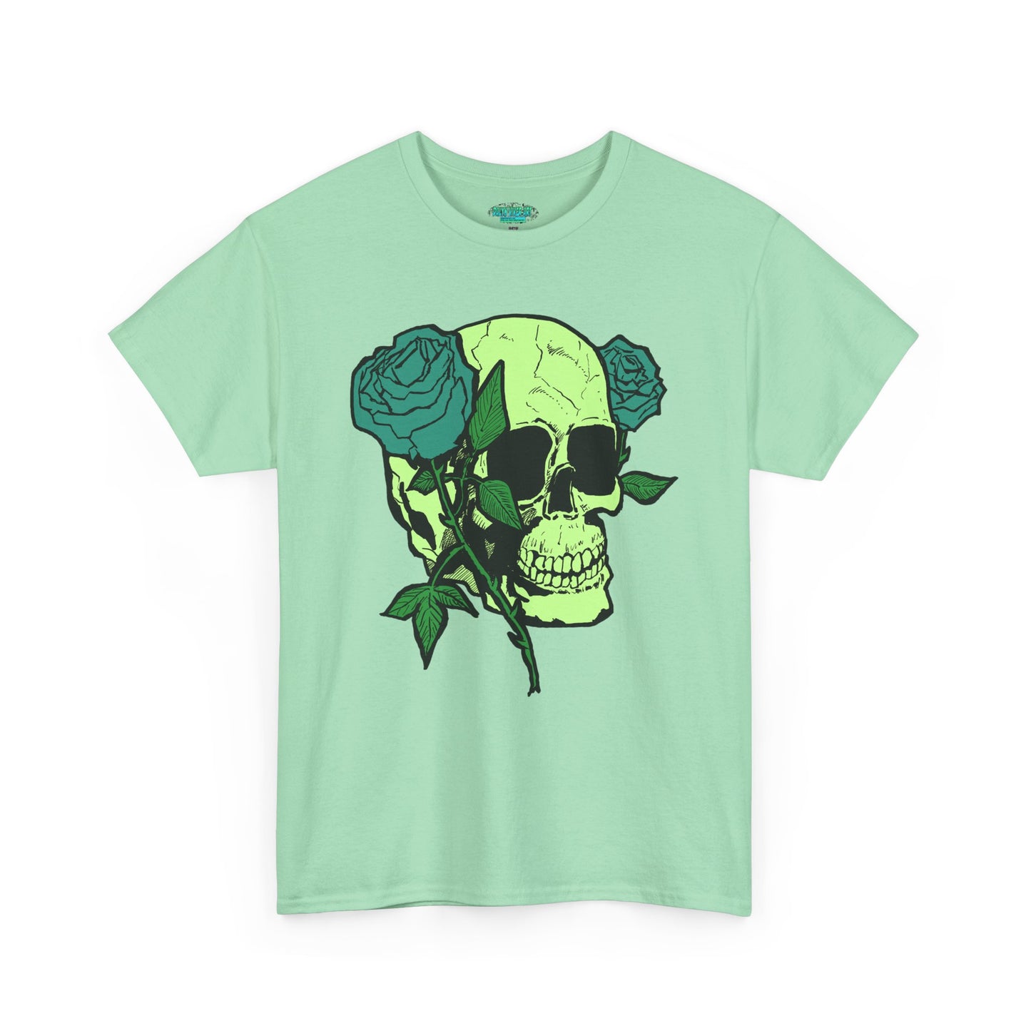Skull & Rose Graphic Tee - Unisex Heavy Cotton Shirt