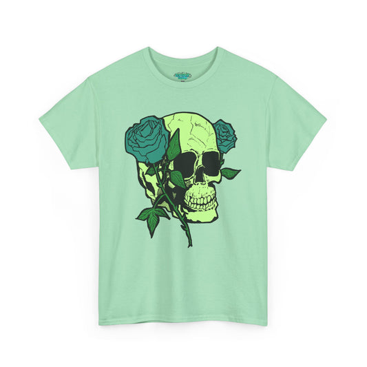 Skull & Rose Graphic Tee - Unisex Heavy Cotton Shirt