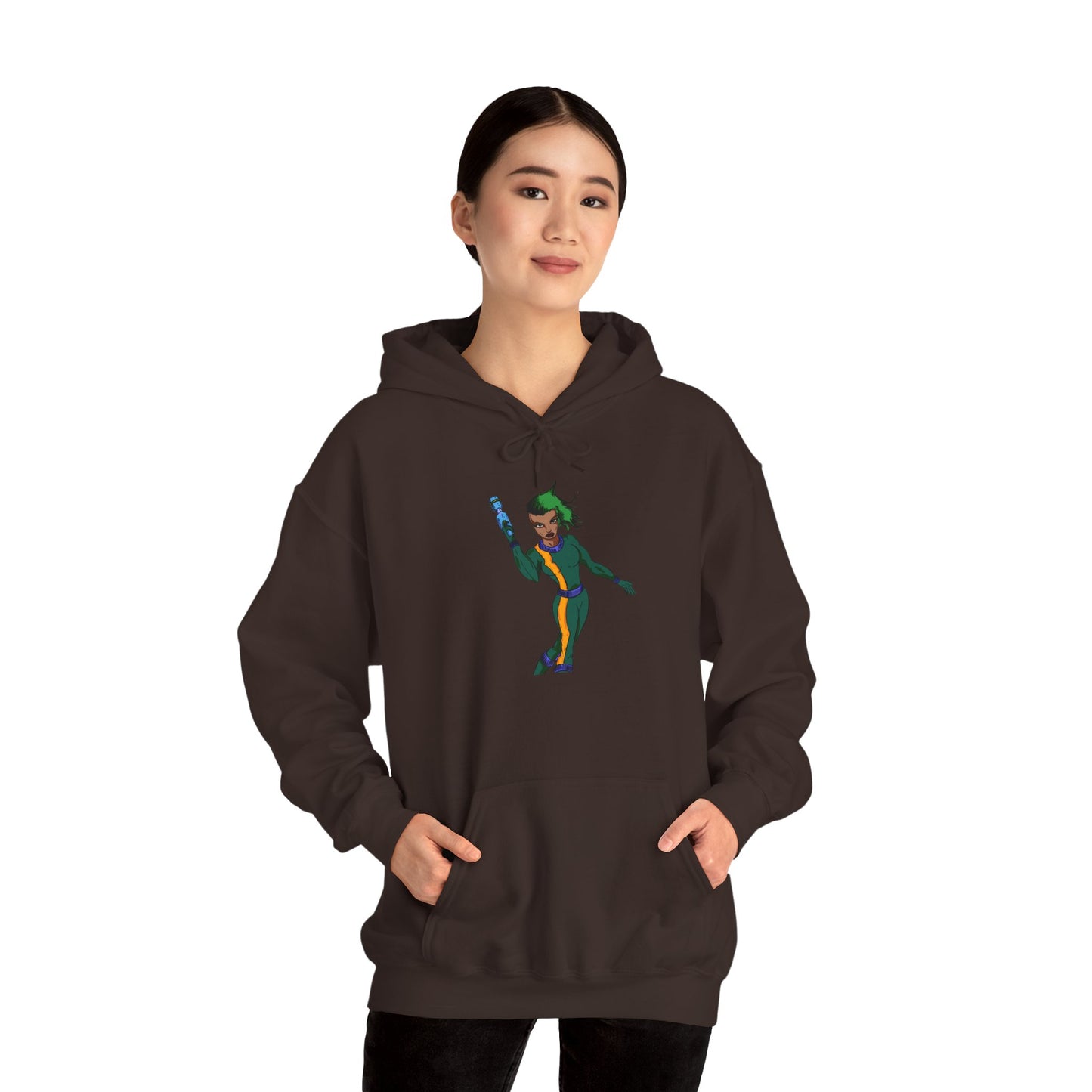 Funky Retro Space Warrior Hoodie - Unisex Heavy Blend™ Hooded Sweatshirt, Cozy Trendy Pullover, Perfect Gift for Dance Lovers, Party Vibes, [...]