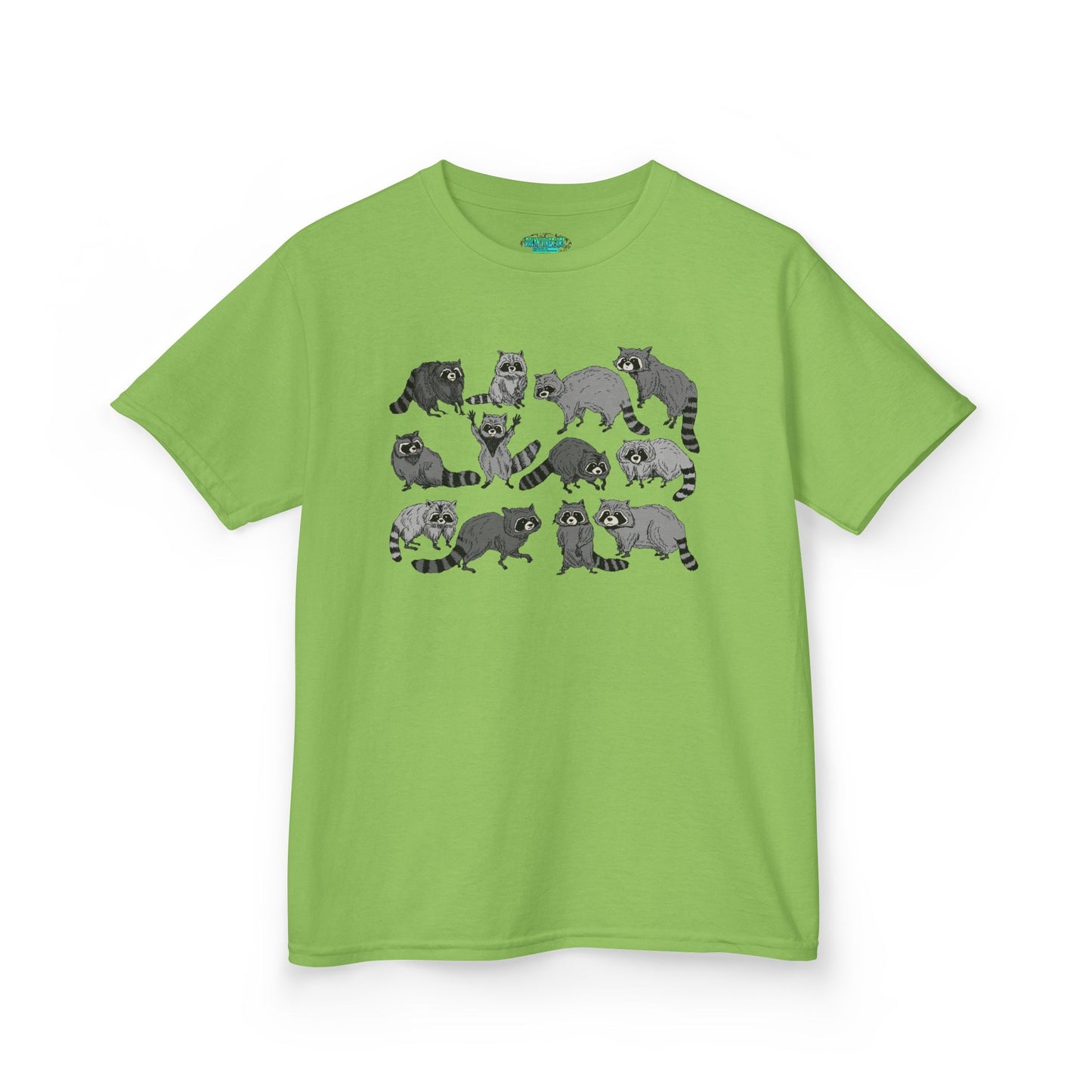 Cute Raccoons Pattern Kids Tee, Animal Lover Gift, Funny Raccoon Shirt, Children's Apparel, Birthday Outfit, Pet Lover Tee