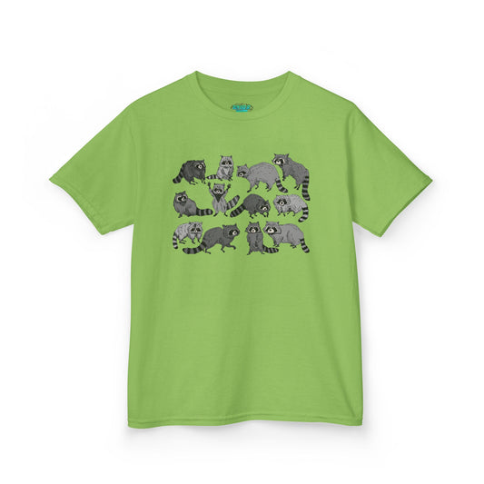 Cute Raccoons Pattern Kids Tee, Animal Lover Gift, Funny Raccoon Shirt, Children's Apparel, Birthday Outfit, Pet Lover Tee