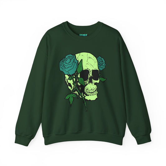 Skull and Roses Crewneck Sweatshirt for Unisex