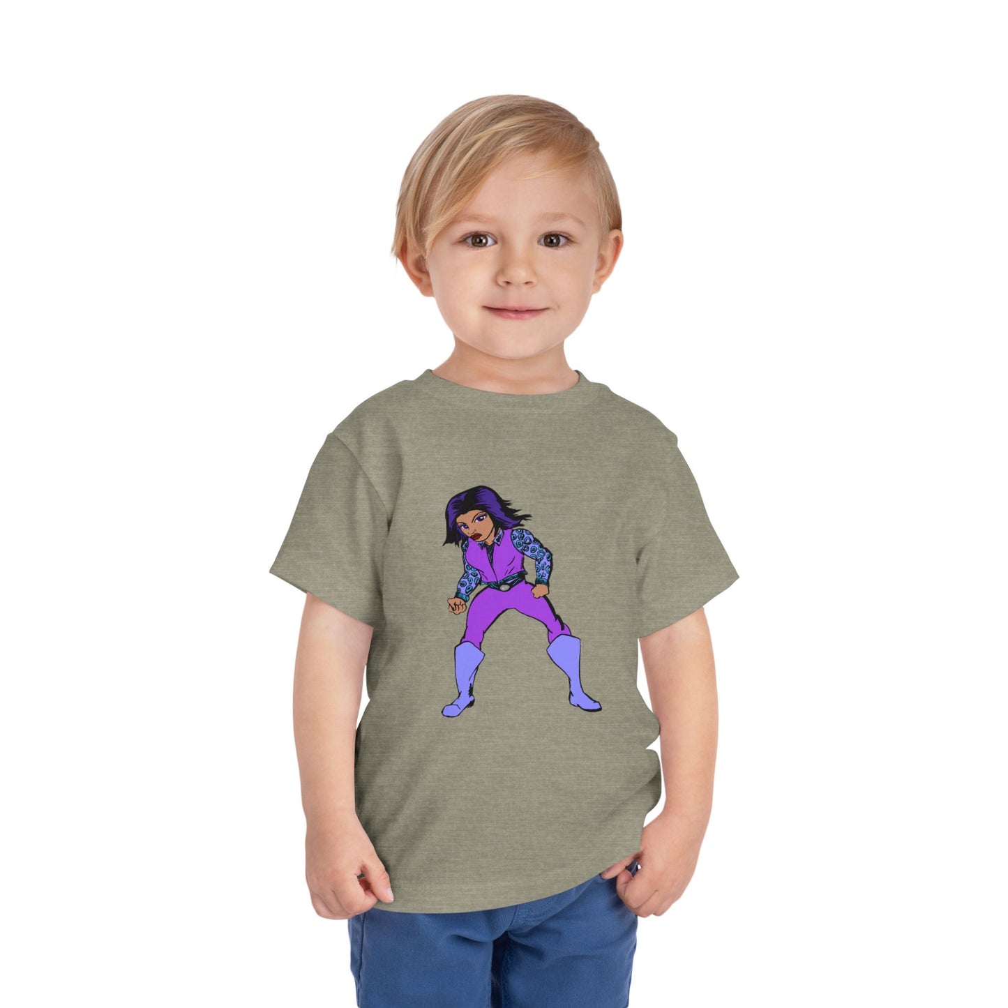 Toddler Tee — Purple Superstar Heroine Graphic Shirt
