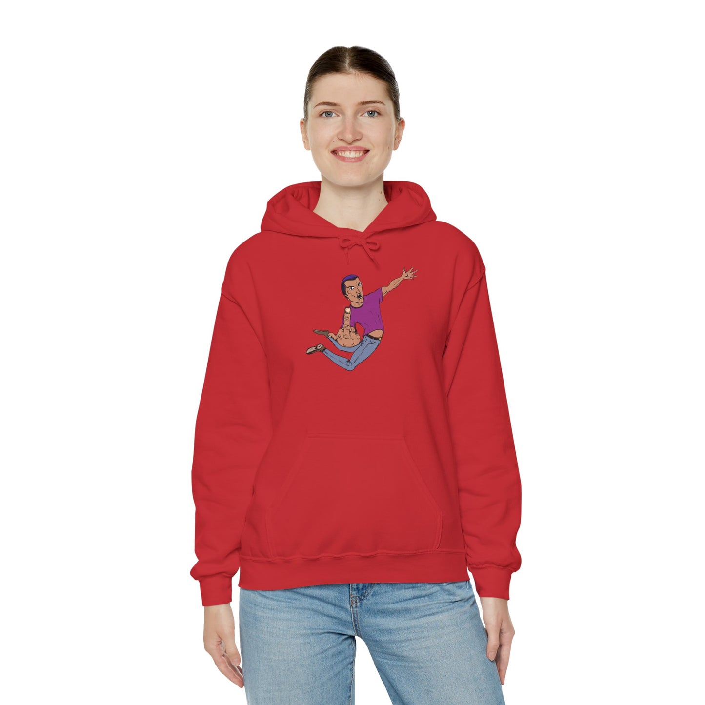 Funny Flying Eff Unisex Hooded Sweatshirt with Cartoon Design, Casual Hoodie, Gift for Friends, Birthday Gift, Loungewear