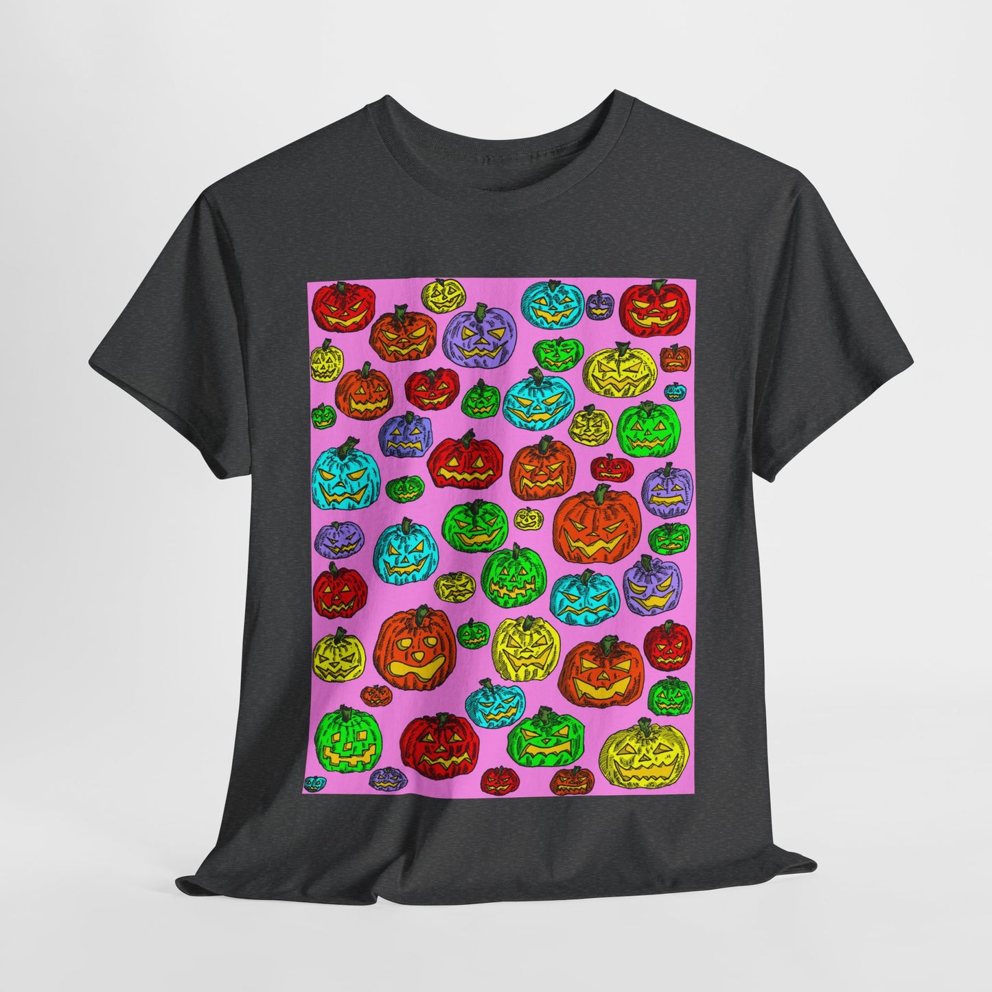 Colorful Pumpkin Graphic Tee, Unisex Cotton T-Shirt, Halloween Costume, Fall Apparel, Trendy Graphic Shirt, Casual Wear