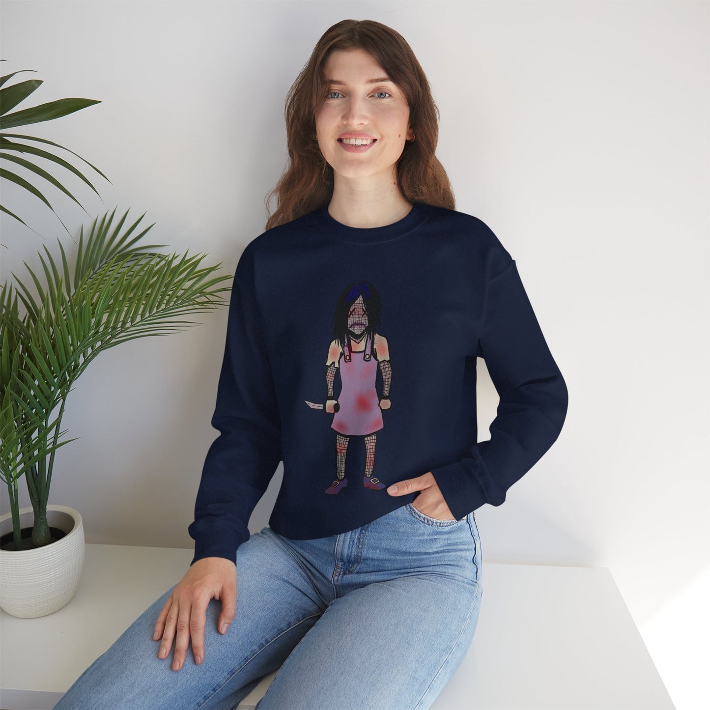 Evil Doll Edgy Graphic Sweatshirt for Unique Style