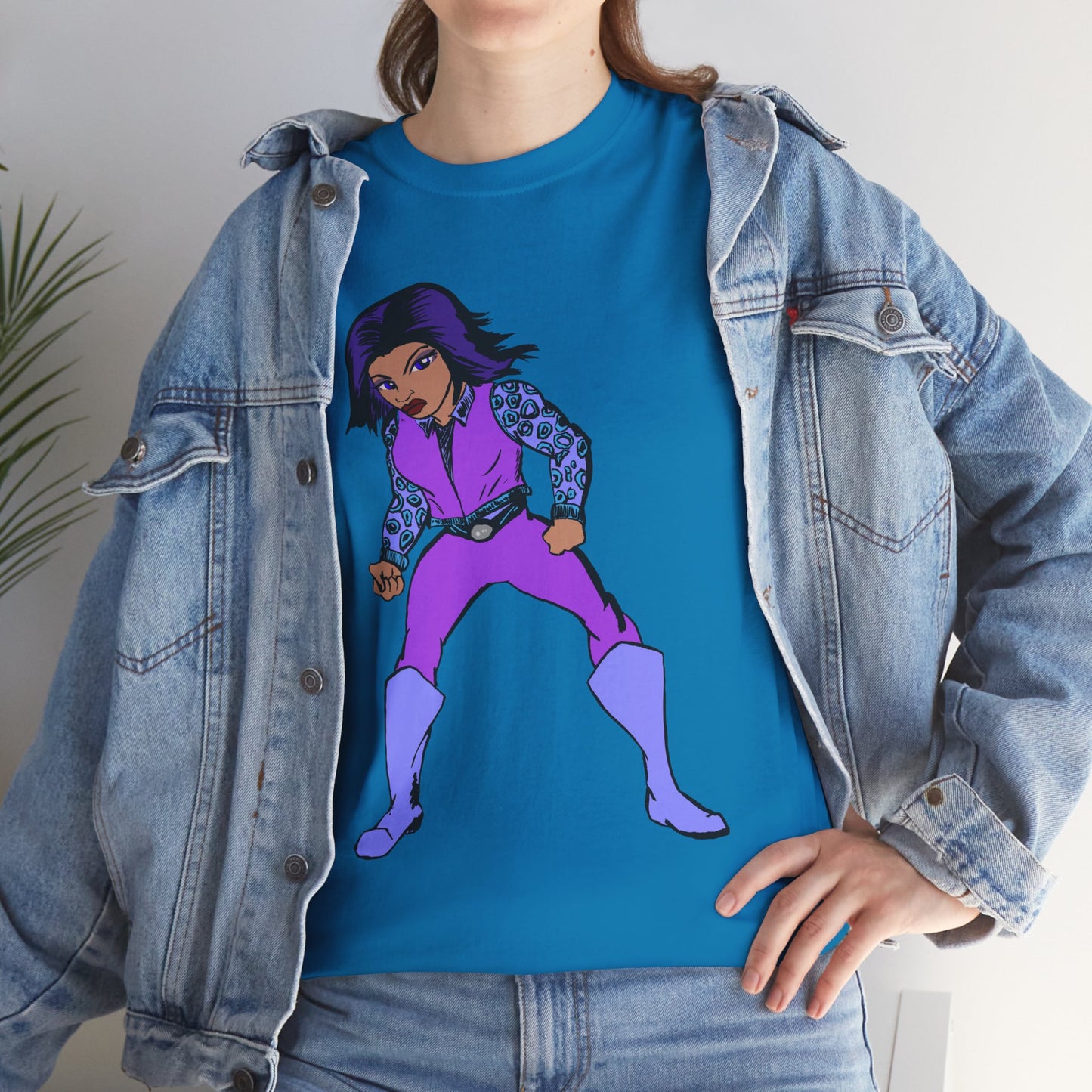 Retro Cartoon Hero Woman Character Unisex Heavy Cotton Tee, Vintage Graphic Tee, Fun T-Shirt, Gift for Fans, Casual Wear, Everyday Tee