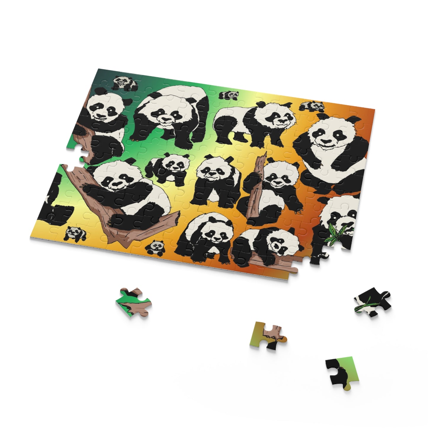 Panda Pattern Puzzle — 120/252/500-Piece Jigsaw with Cute Panda Illustrations