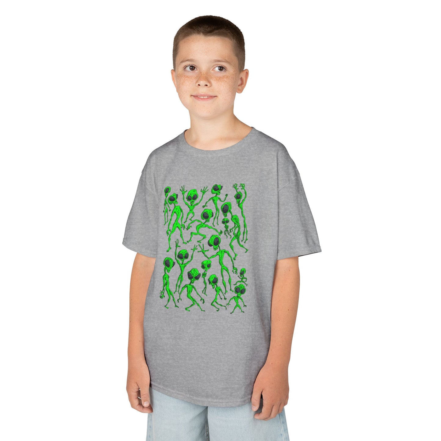 Kids Alien Dance Party T‑Shirt — Fun Green Alien Graphic Tee for Children