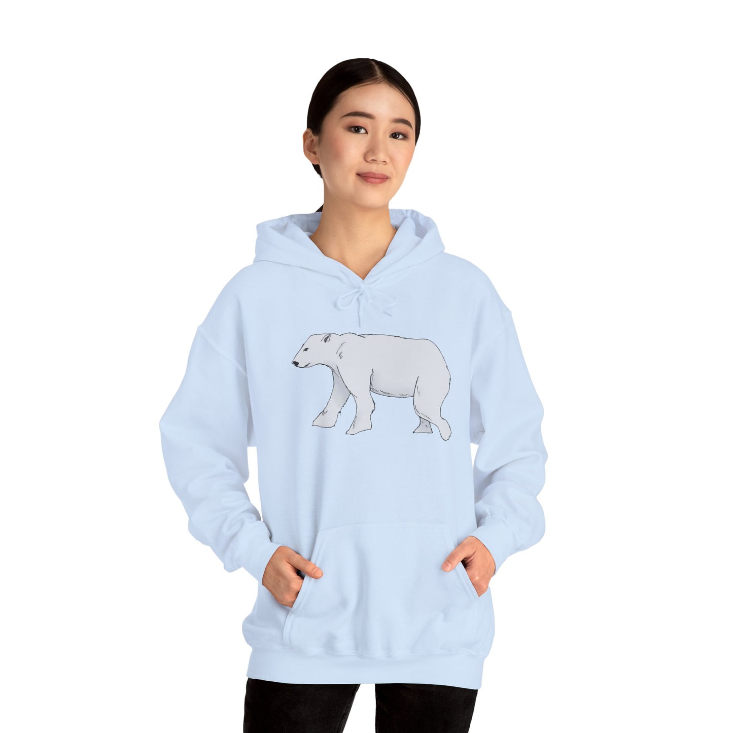 Cozy Polar Bear Hoodie - Warm Winter Fashion, Unisex Sweatshirt, Gift for Animal Lovers, Perfect for Cold Days, Cute Outdoor Wear