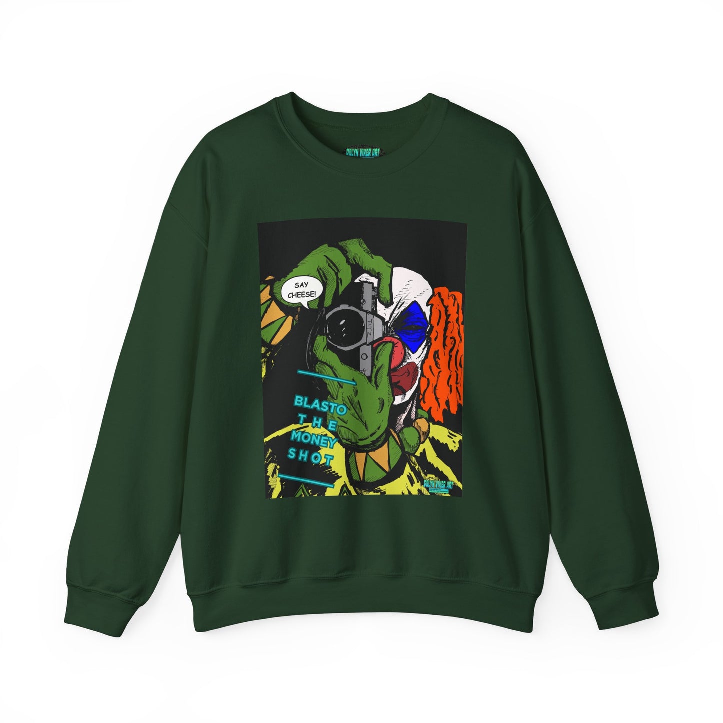 Blasto the Clown Retro Homage Graphic Crewneck Sweatshirt - 'Blast from the Past'
