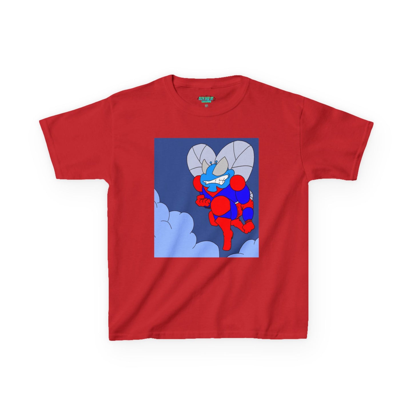 The Astounding Astro-Fly - Up in the Clouds - Kids Superhero Graphic Tee - Fun Cartoon Design for Playful Days