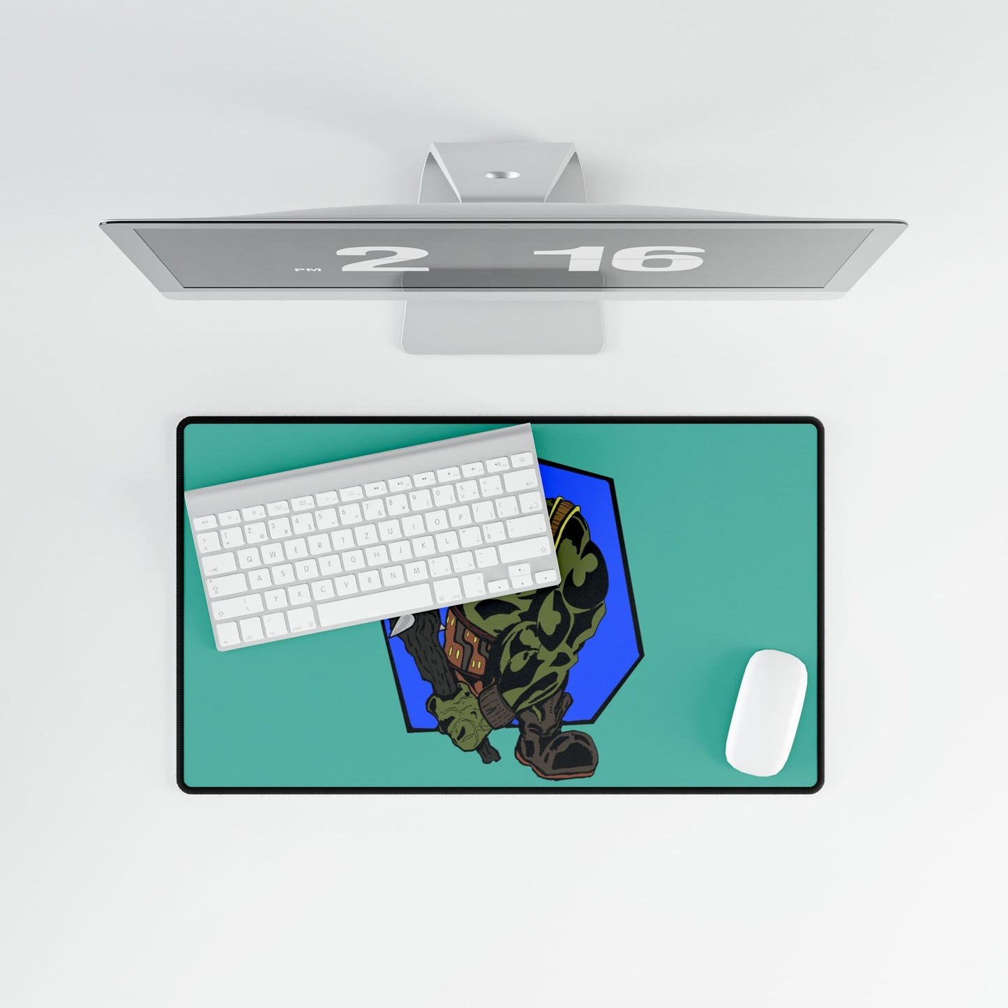 Orc Warrior Gaming Desk Mat — Fantasy RPG Mouse Pad and Card Playing Mat