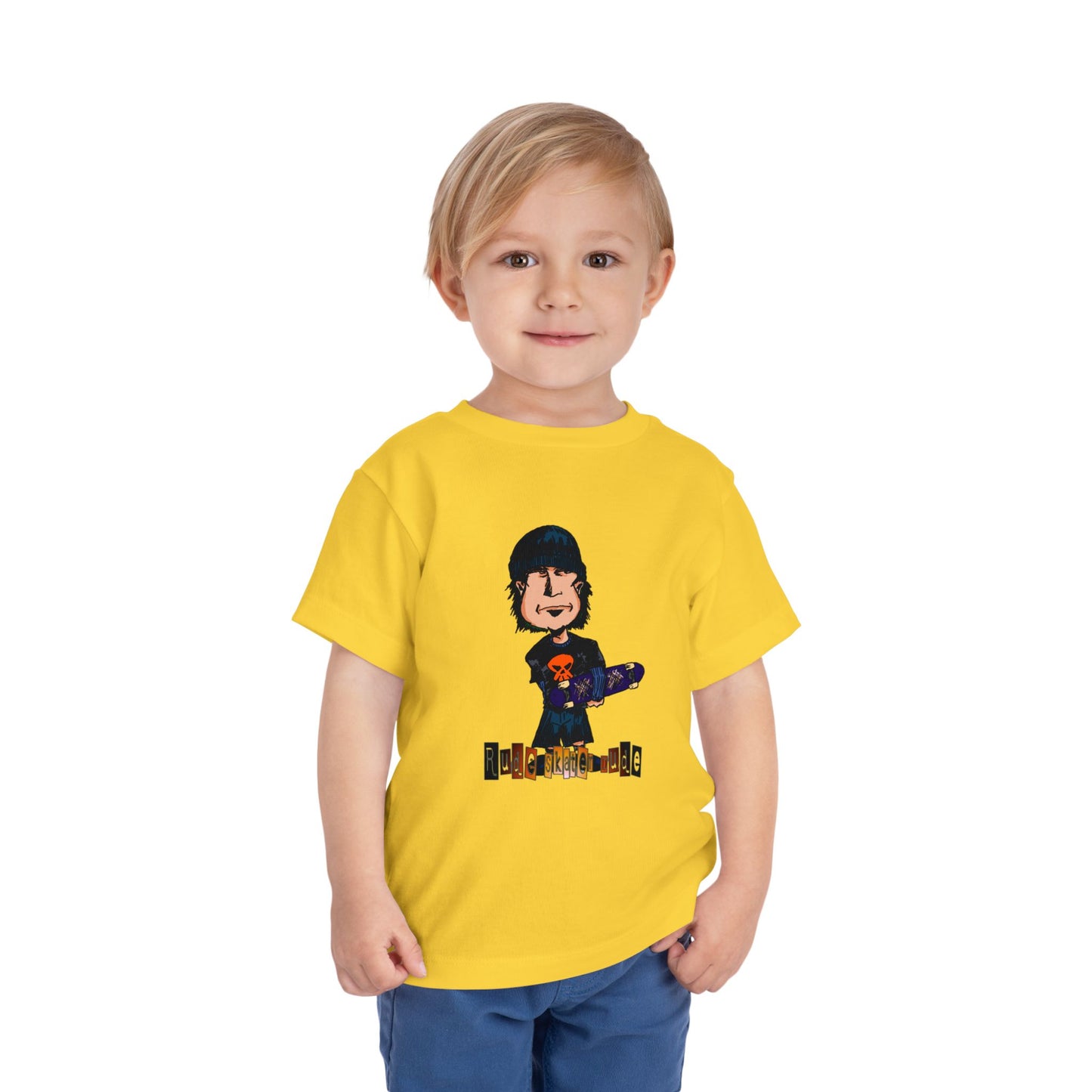 Toddler Tee — Cute Rude Skater Dude Kid Skateboard Graphic Shirt