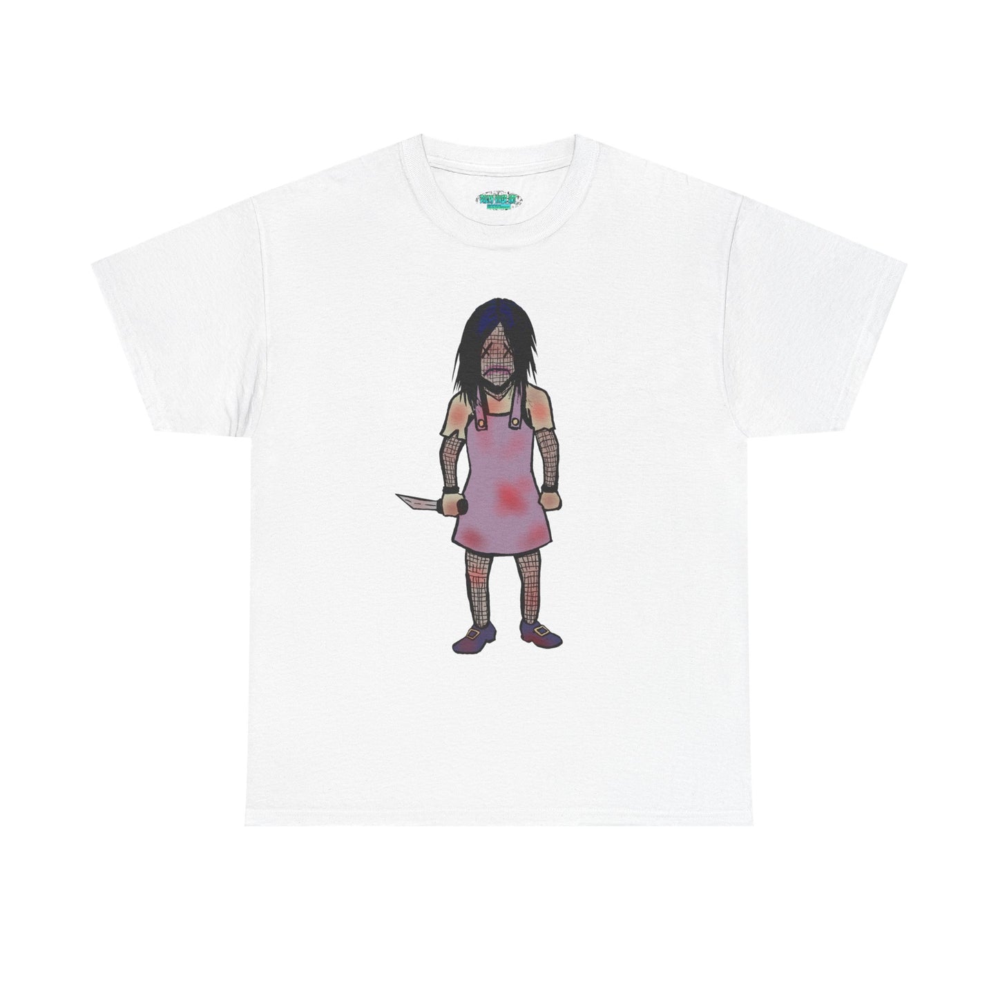 Evil Doll Graphic Tee with Horror Design, Halloween Outfit, Unisex Cotton Shirt, Unique Gift for Horror Fans, Graphic T-Shirt, Statement Wear