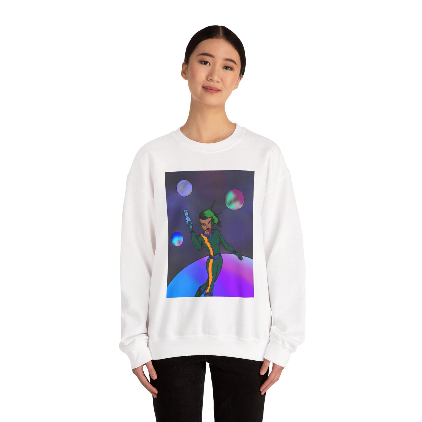 Cosmic Character Crewneck Sweatshirt – Fun, Unisex Design for Casual Style