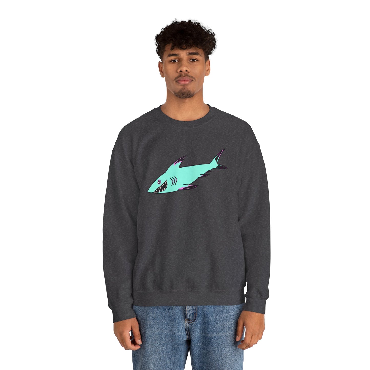 Charming Shark Graphic Sweatshirt - Unisex Heavy Blend™ Crewneck