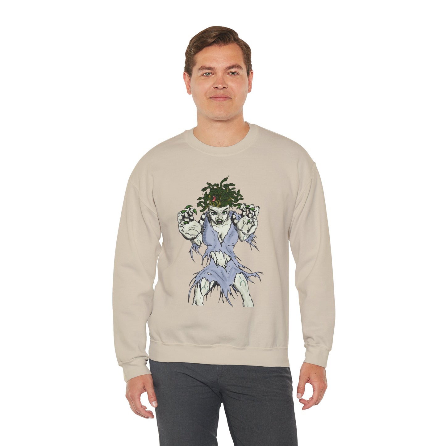 Medusa Inspired Unisex Heavy Blend Crewneck Sweatshirt