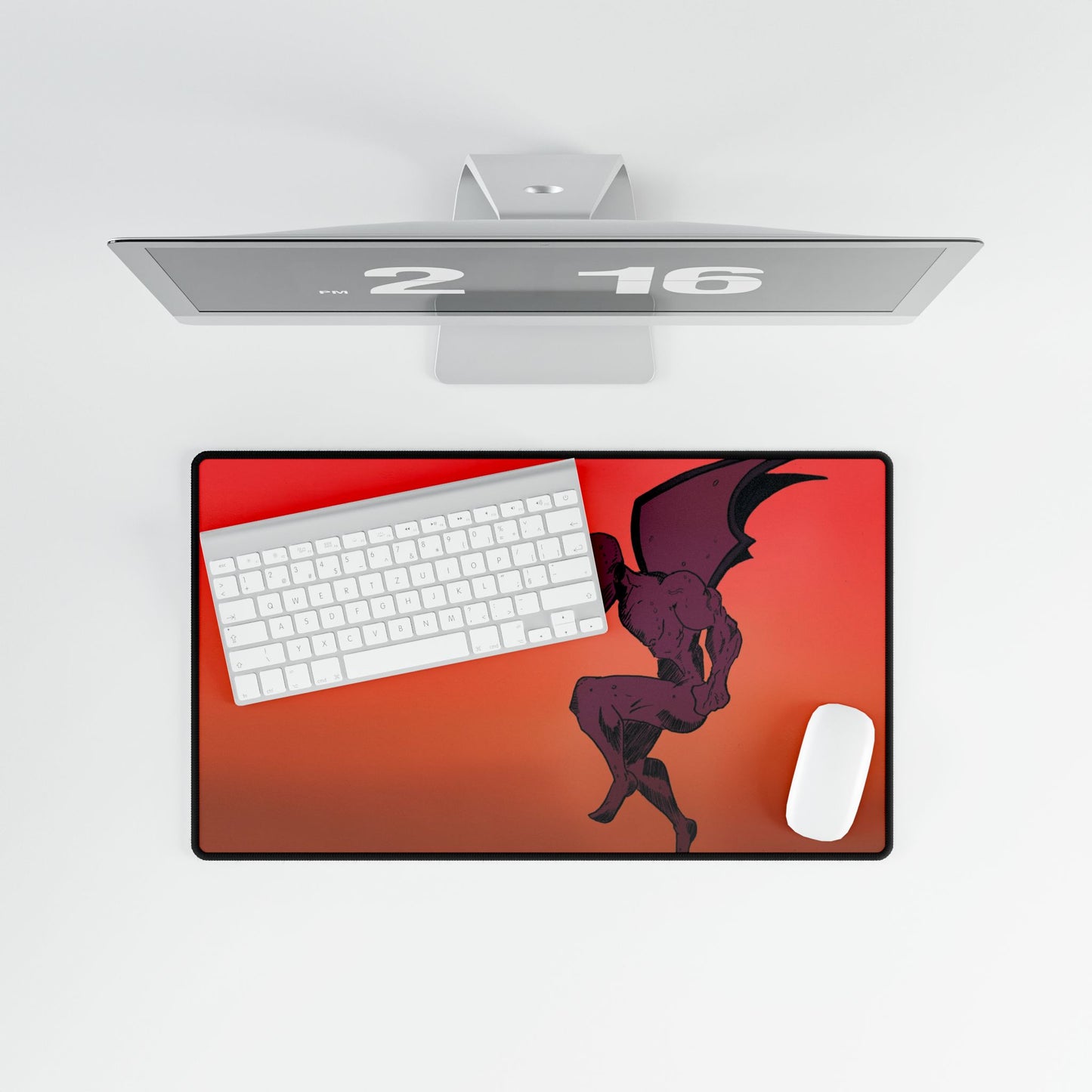 Demonic Desk Mat – Red Gradient Gaming Mouse Pad and Card Playing Mat
