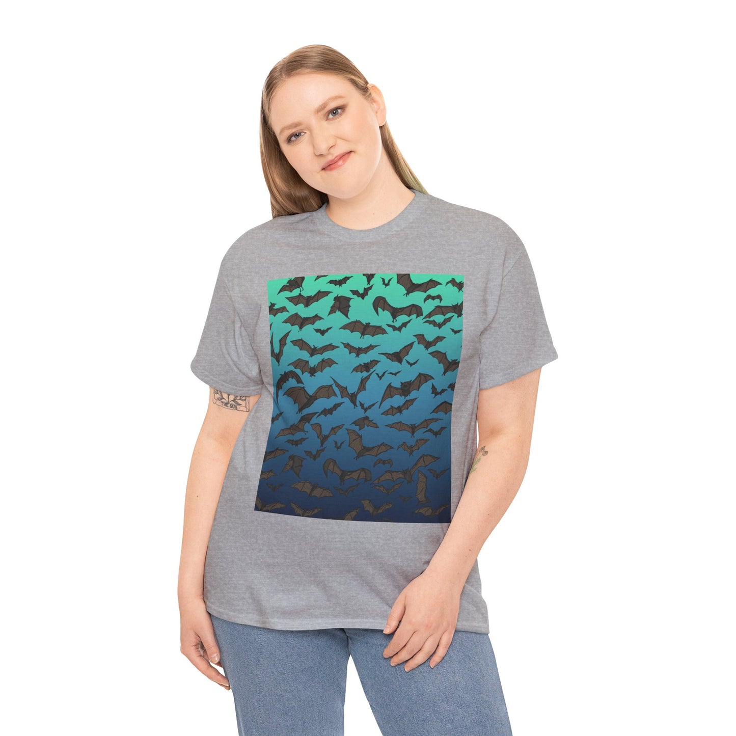 Bat Swarm Graphic Tee — Gradient Night Flight T-Shirt