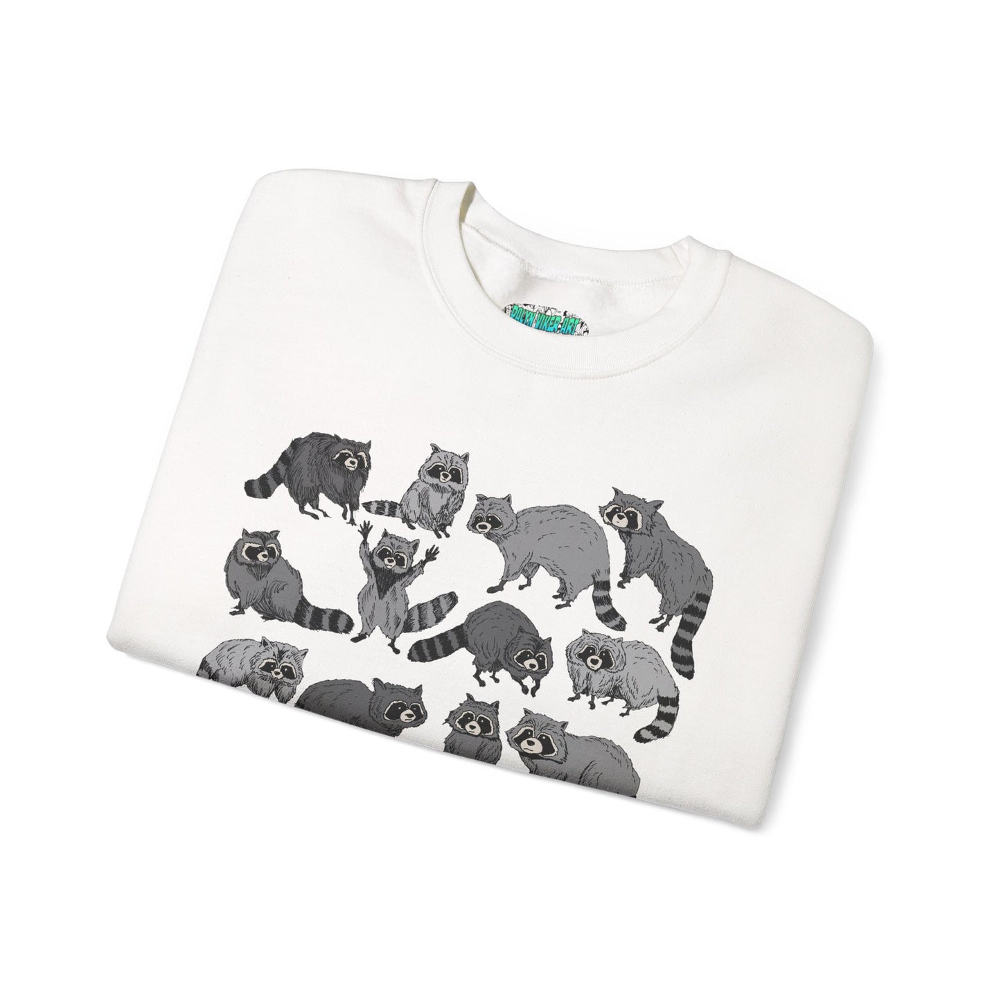 Playful Raccoon Crewneck Sweatshirt - Unisex Heavy Blend