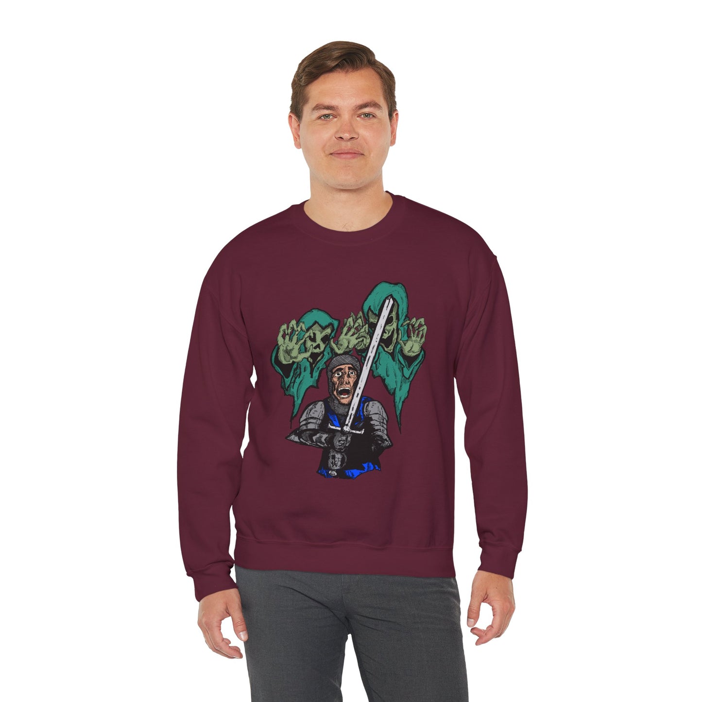 Knight Fright Inspired Unisex Crewneck Sweatshirt with Graphic Print