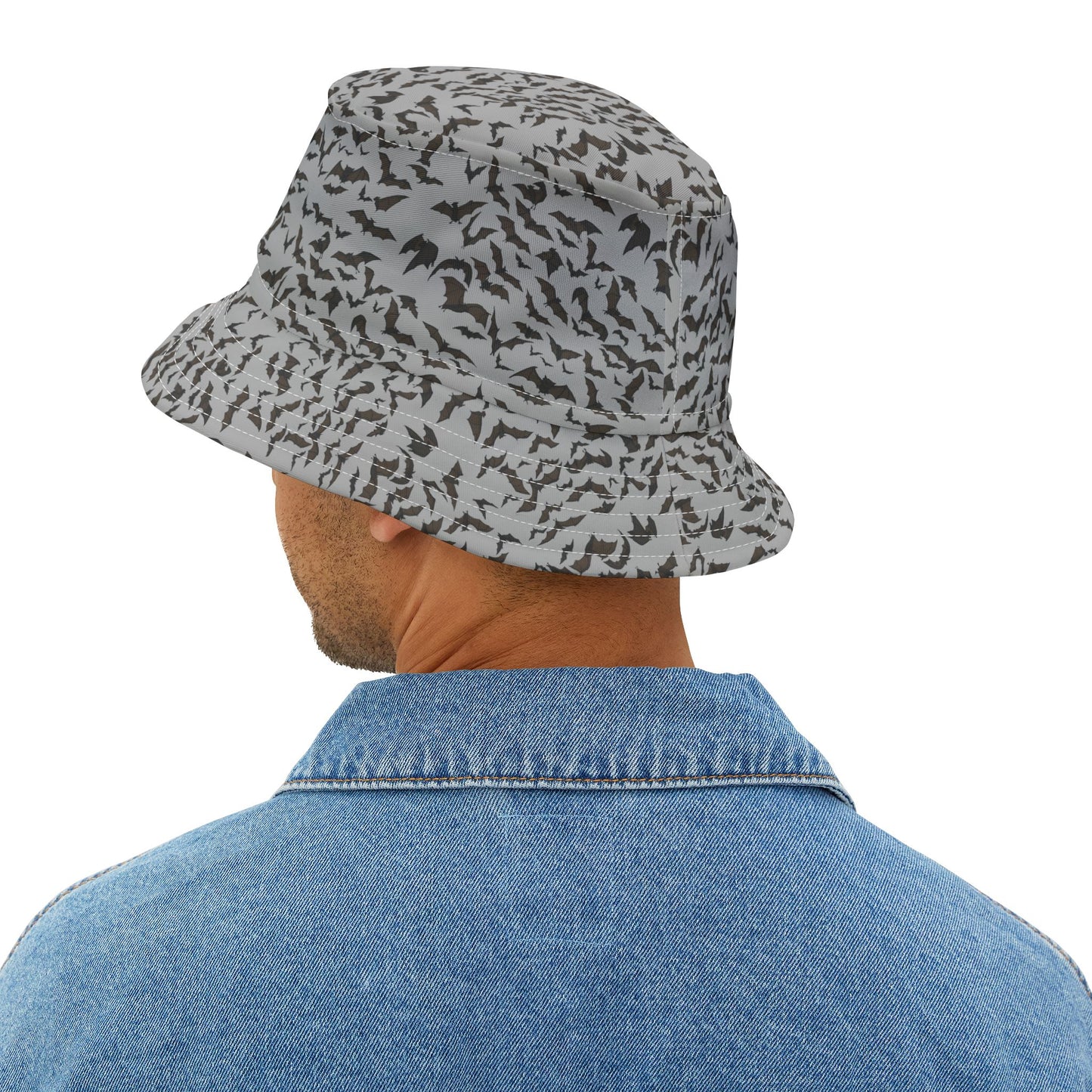Stylish Bat Cold Night Pattern Bucket Hat, Trendy Summer Hat, Unique Gift for Halloween, Outdoor Accessory, Customized Fashion