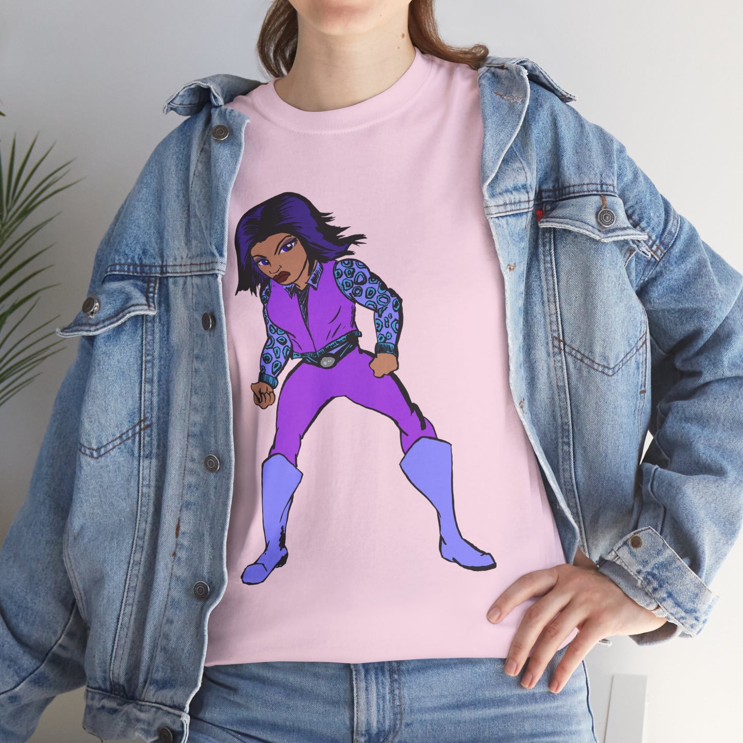 Retro Cartoon Hero Woman Character Unisex Heavy Cotton Tee, Vintage Graphic Tee, Fun T-Shirt, Gift for Fans, Casual Wear, Everyday Tee
