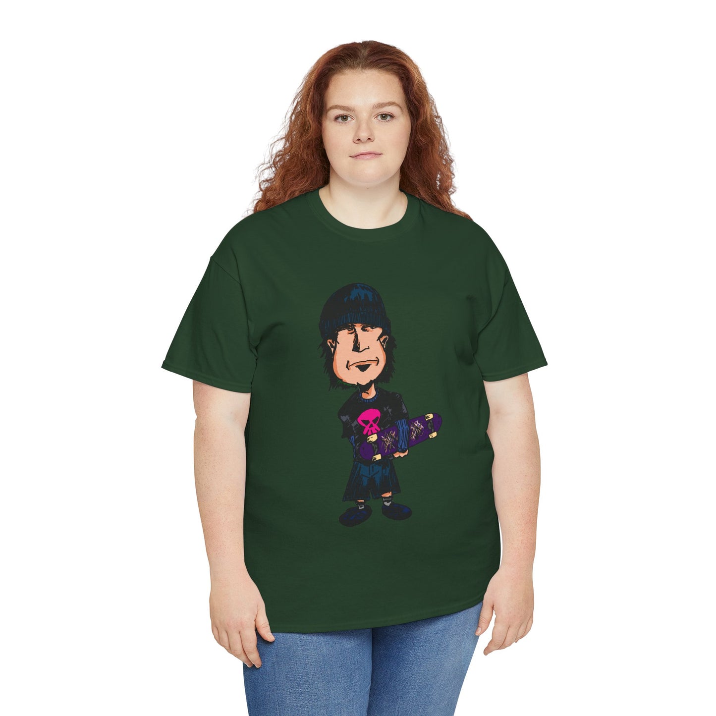Rude Skater Dude - Skate Punk - Skater Kid Cartoon T‑Shirt — Cute Skateboarder Graphic Tee