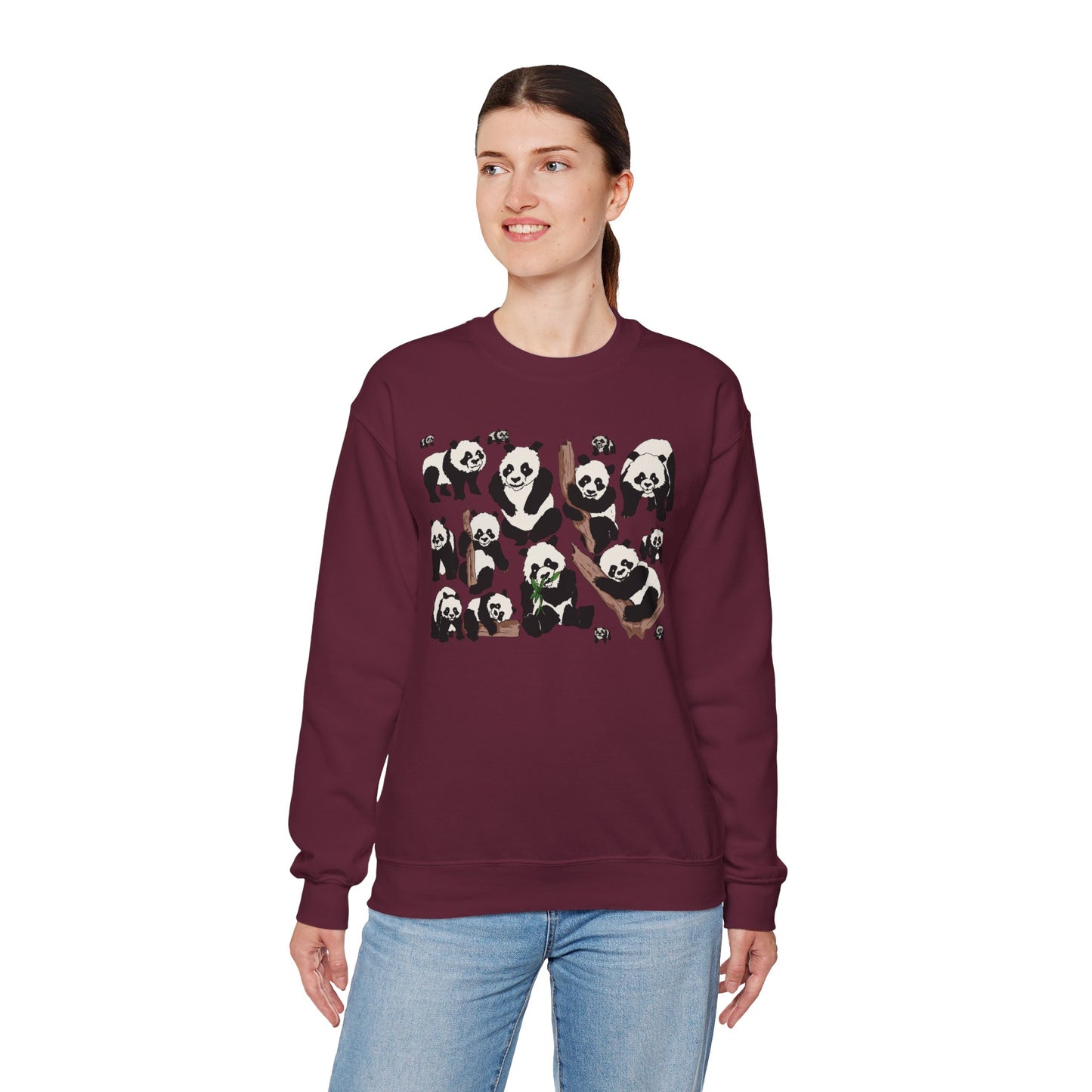 Cozy Panda Crewneck Sweatshirt - Soft Unisex Heavy Blend