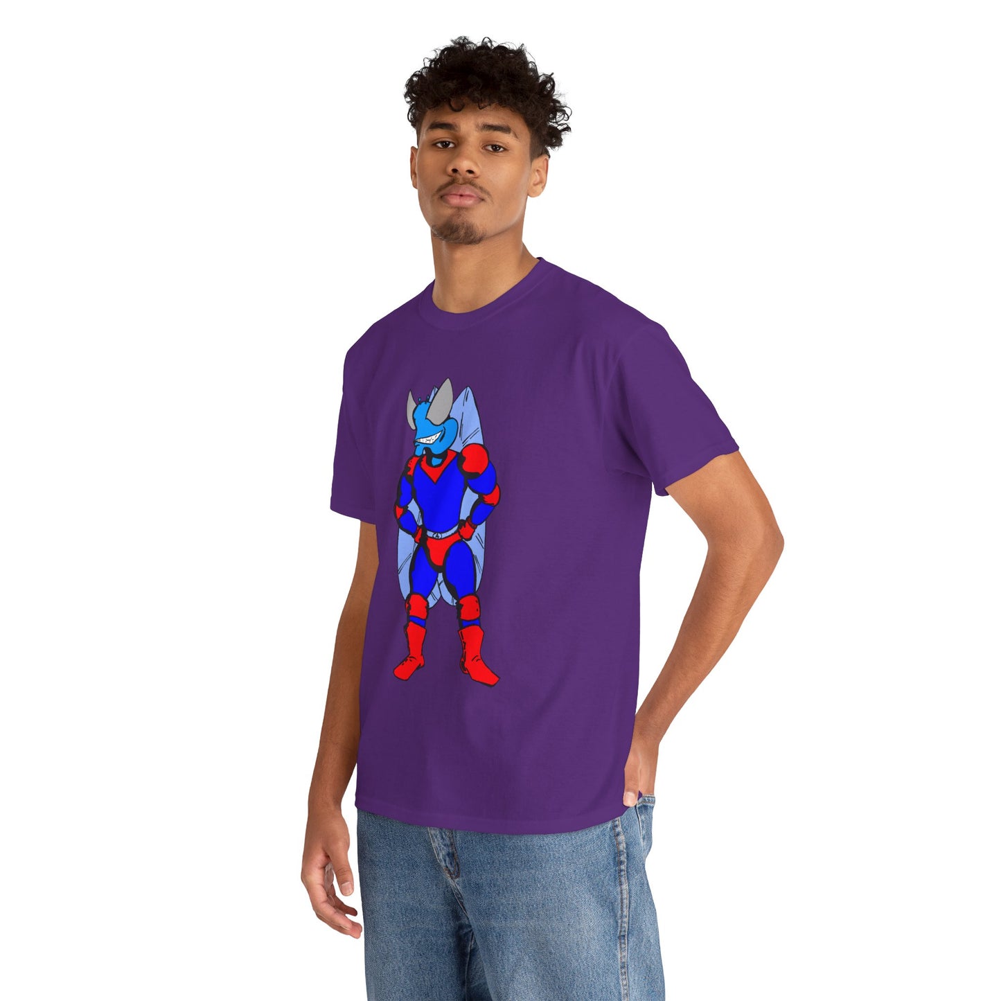 Astro-Fly Hero Graphic Tee - Blue & Red Superhero T-Shirt