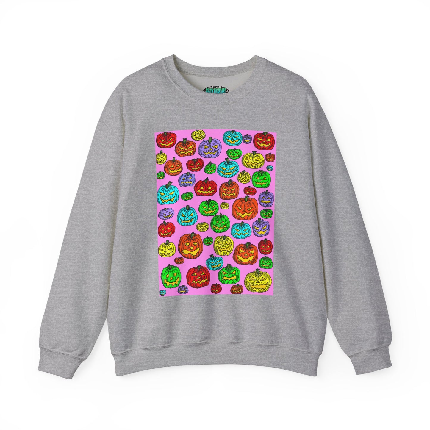 Colorful Pumpkin Crewneck Sweatshirt for Fall Celebrations