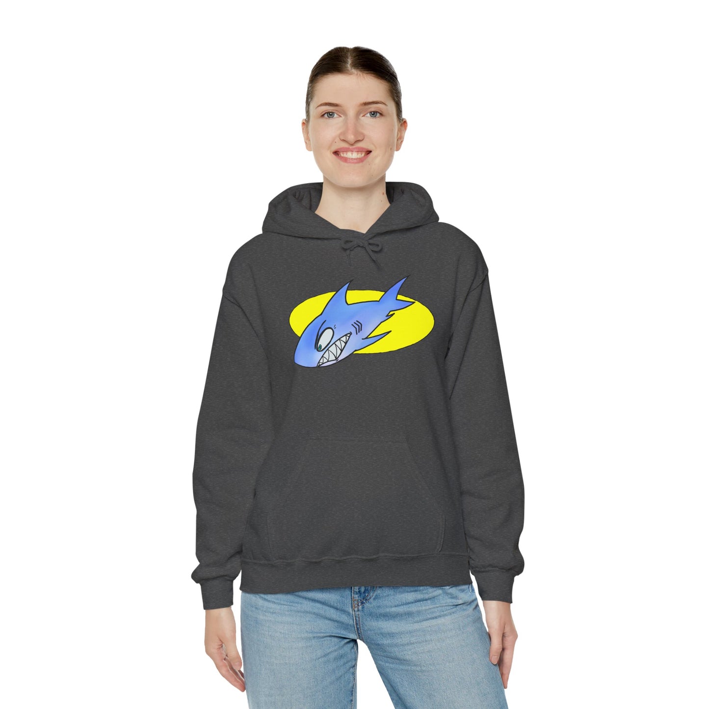 Cool Shark Graphic Hoodie - Unisex Heavy Blend Sweatshirt for Ocean Lovers, Gift for Men and Women, Beach Vibes, Casual Wear, Unique Design