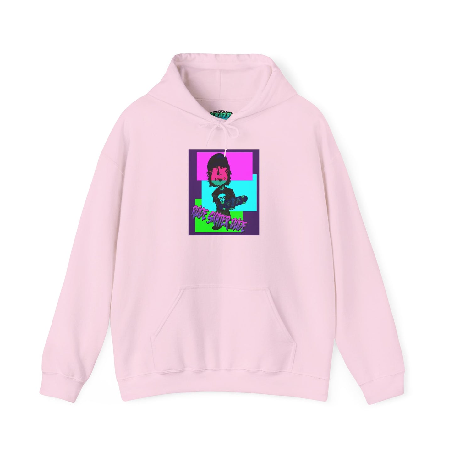 Retro Neon Rude Skater Dude Hoodie — Streetwear