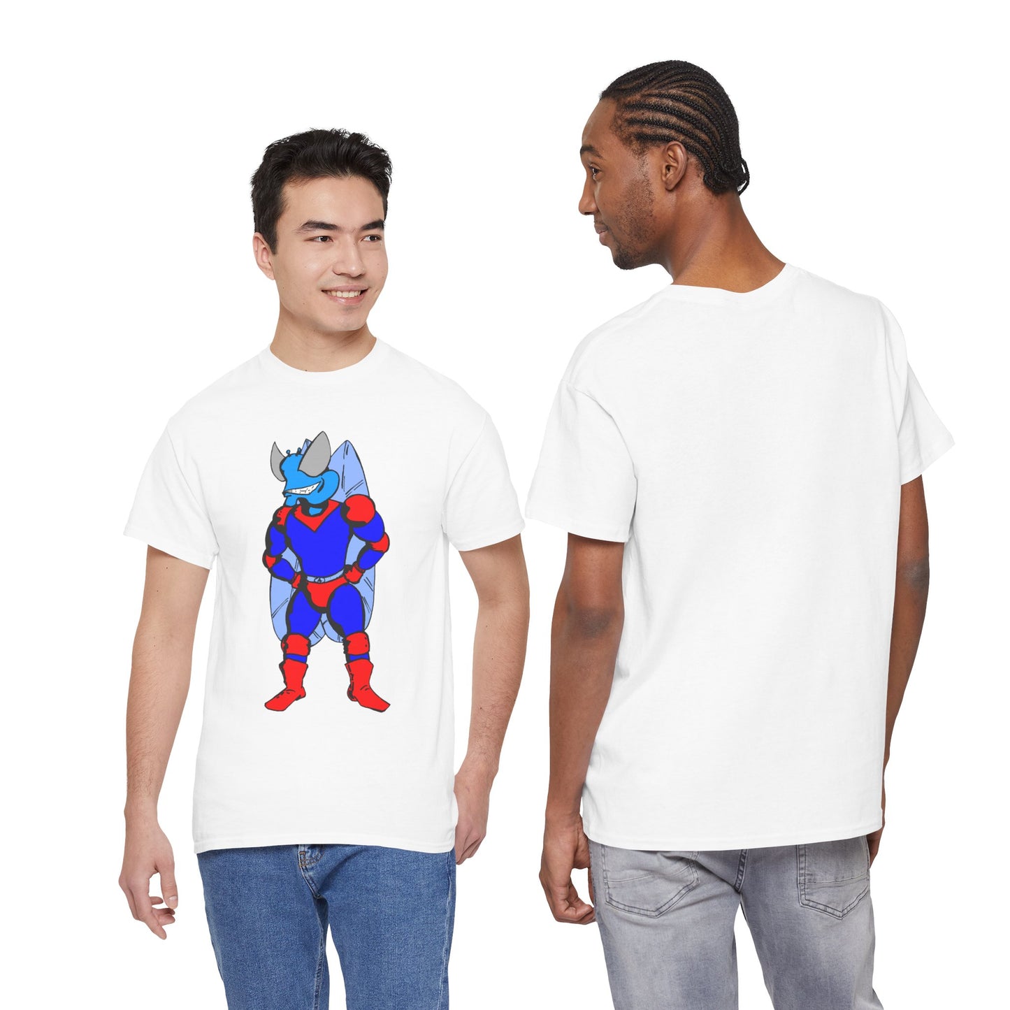 Astro-Fly Hero Graphic Tee - Blue & Red Superhero T-Shirt