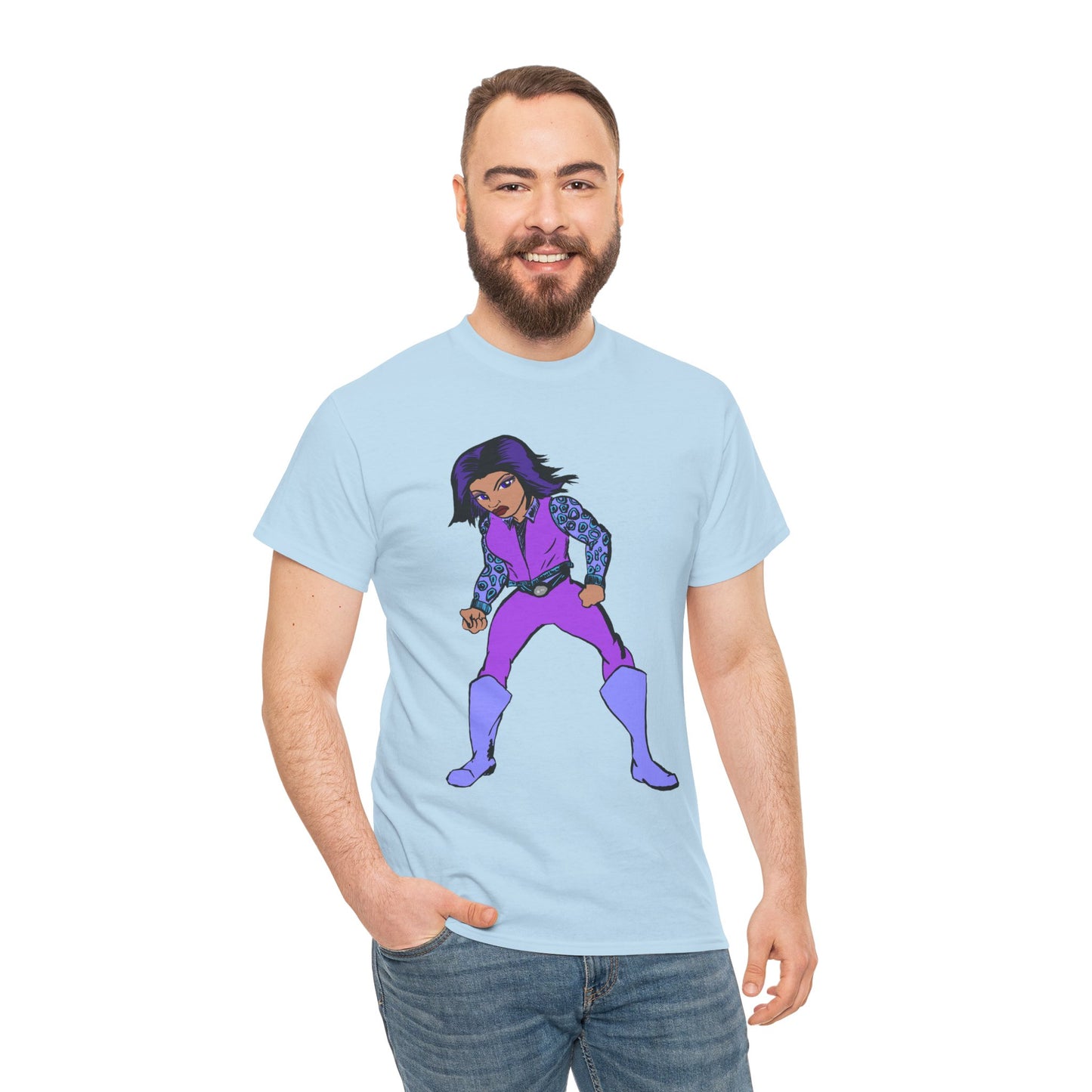 Retro Cartoon Hero Woman Character Unisex Heavy Cotton Tee, Vintage Graphic Tee, Fun T-Shirt, Gift for Fans, Casual Wear, Everyday Tee